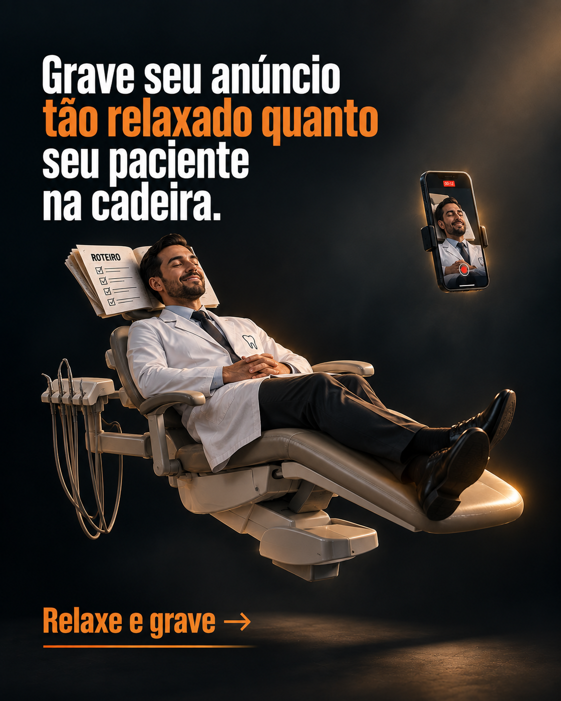 CrescePro - Marketing para Clínicas Odontológicas Facebook ad: Grave seu anúncio tão relaxado quanto seu paciente na…