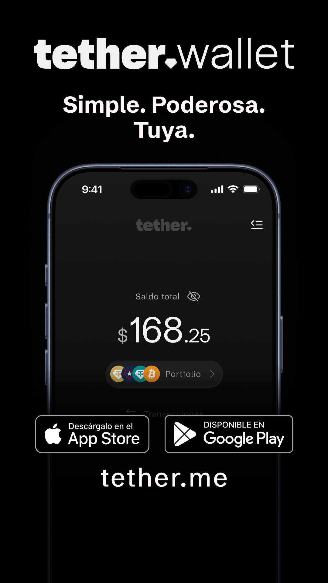Tether Wallet Facebook ad from May 27, 2026