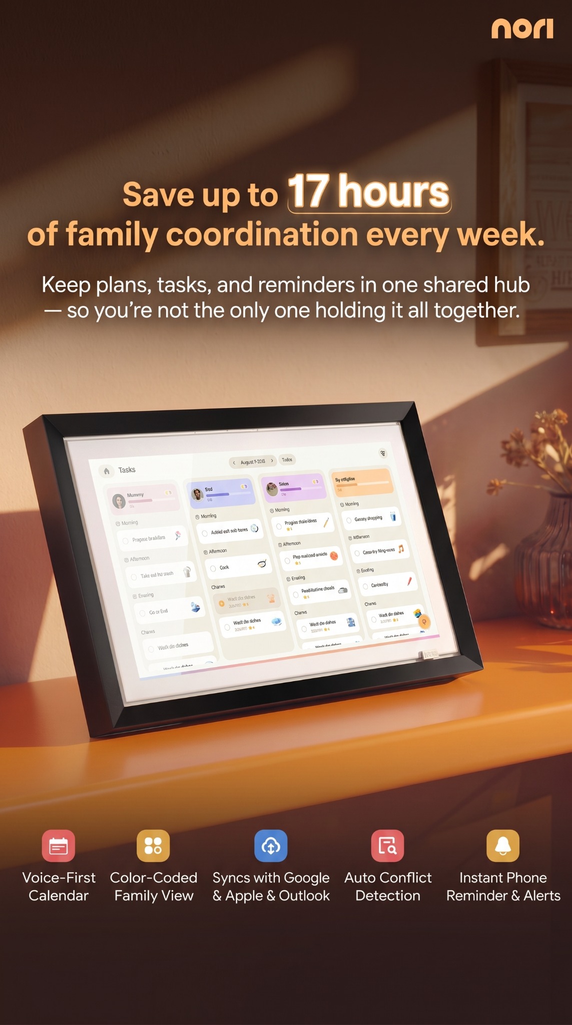 Nori Family Hub Facebook ad: Stop Carrying the Mental Load
