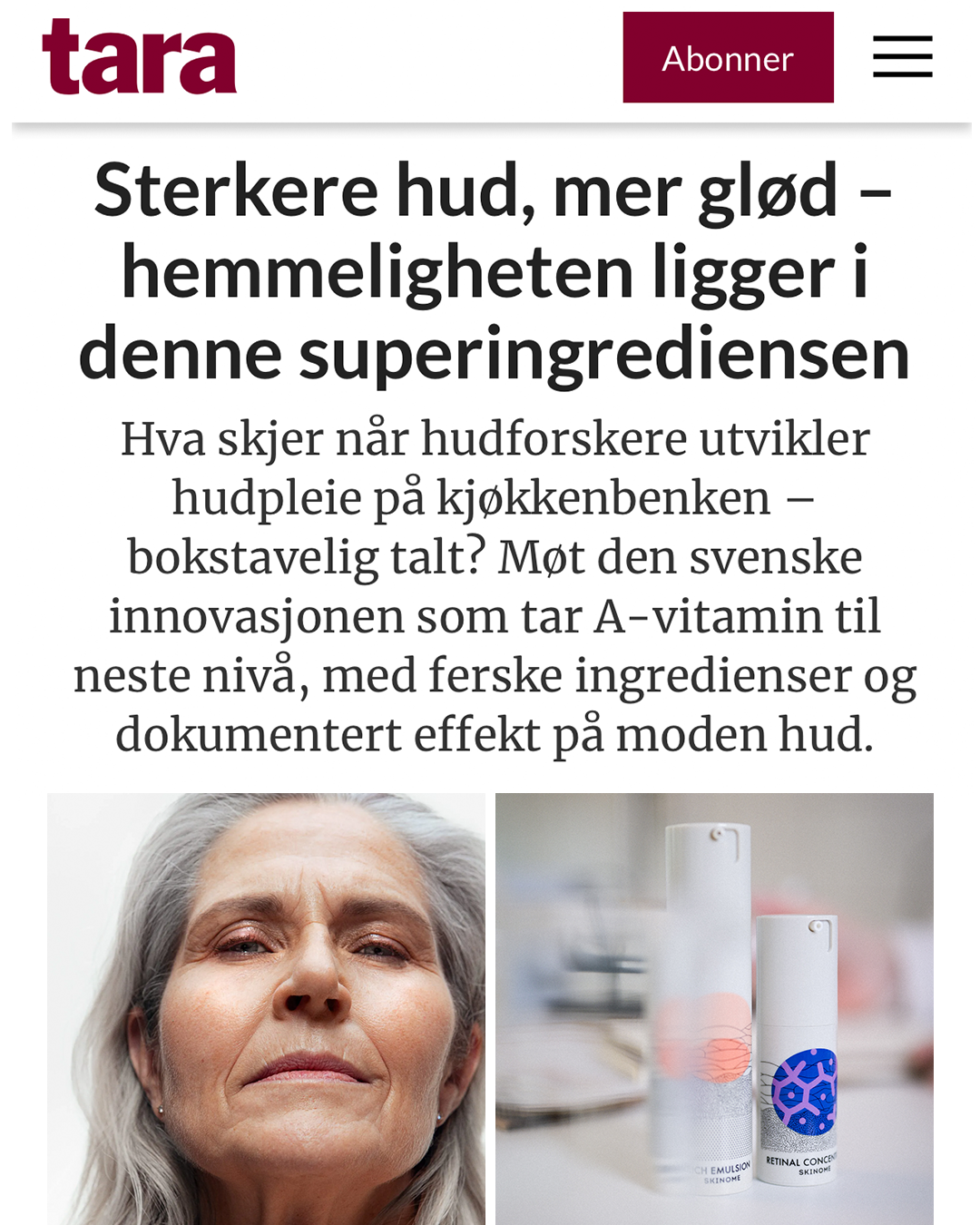 Skinome Facebook ad: Utforsk Fersk Hudpleie