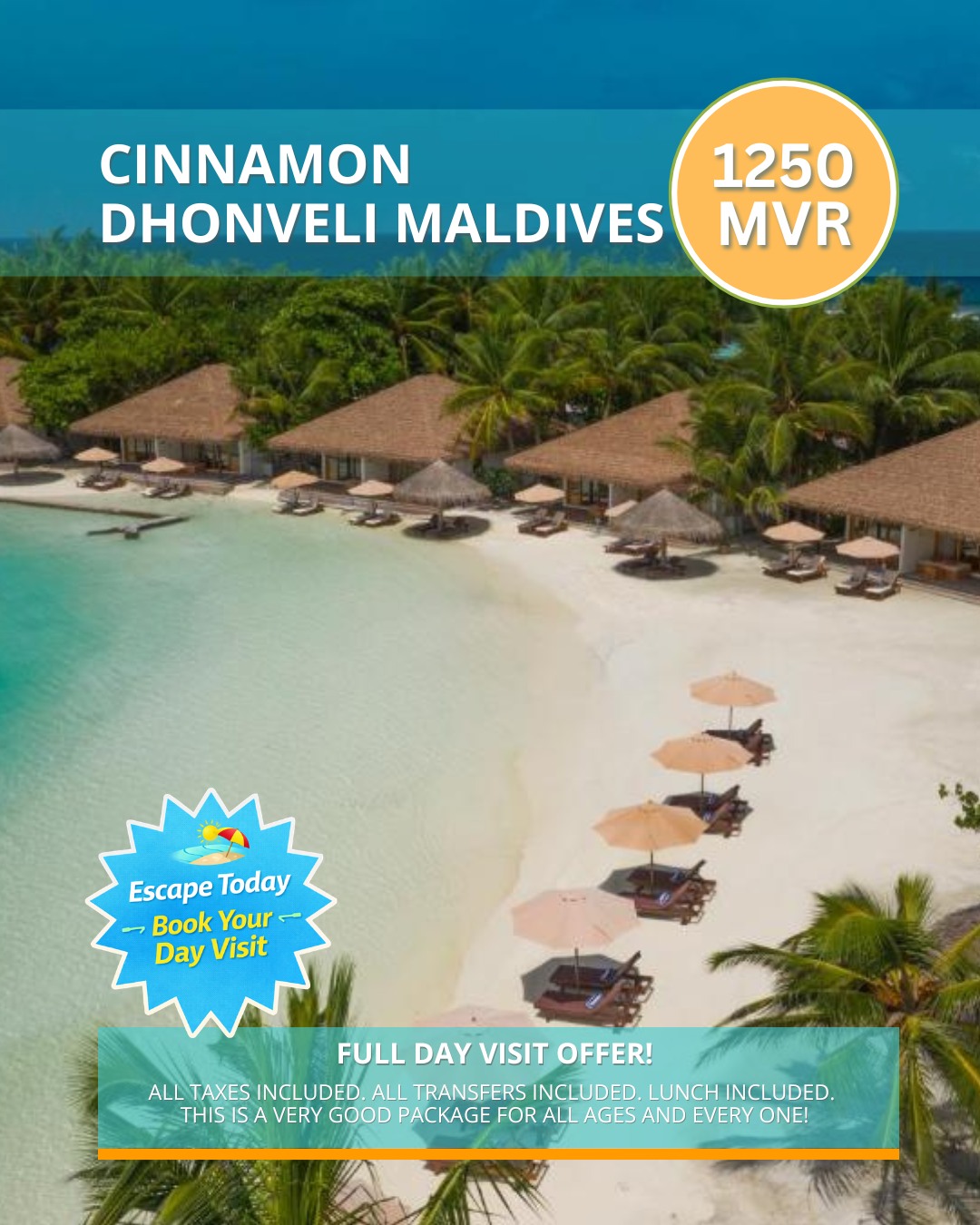 Moodhu Holidays Maldives for Locals & Work Permit Holders Facebook ad: CINNAMON DHONVELI MALDIVES