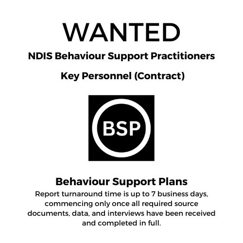 Behaviour Support Plans Facebook ad: NDIS Behaviour Support Practitioners, Key Personnel…