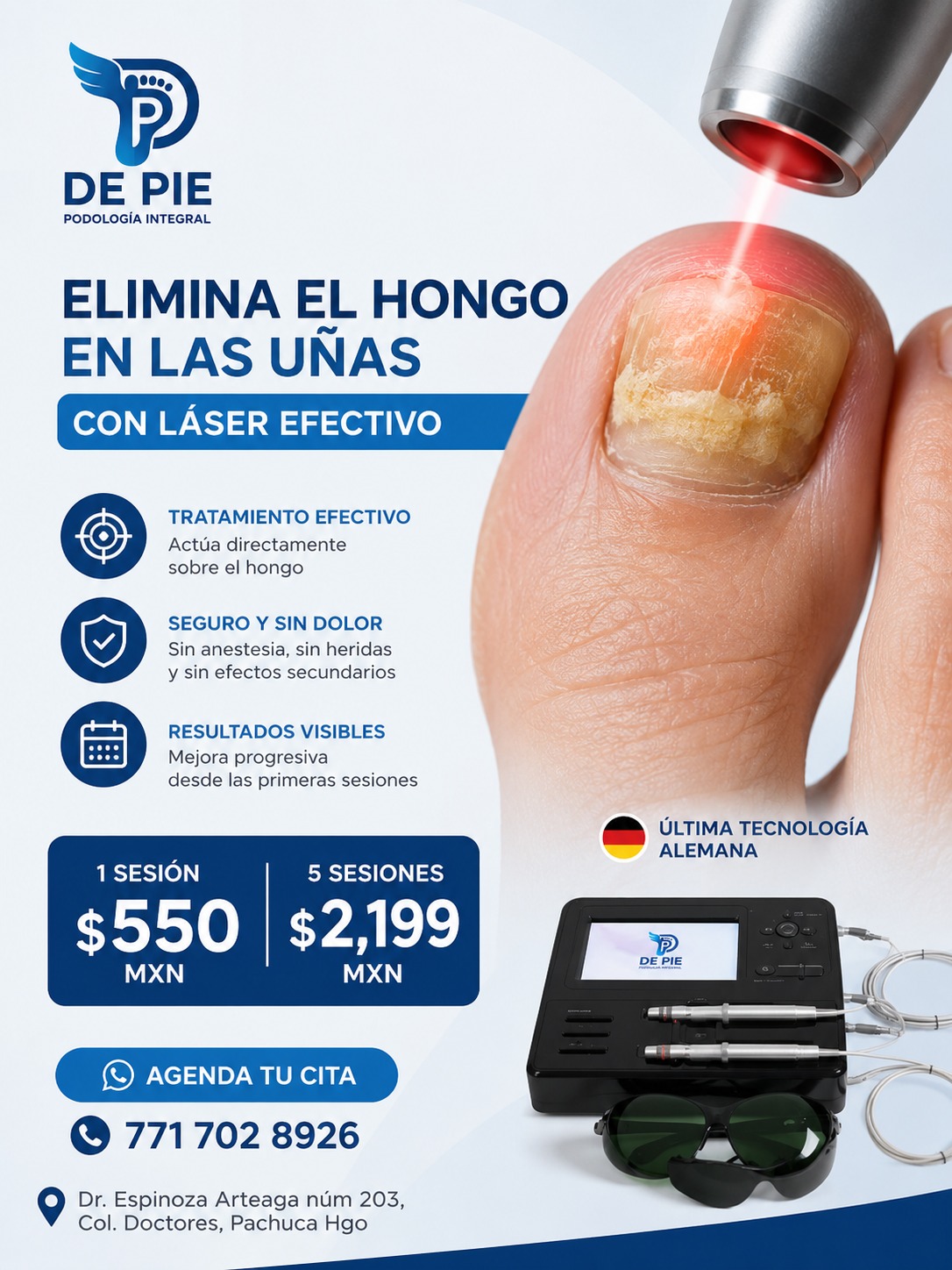 De pie Podología Integral Facebook ad: ¡los hongos en las uñas NO se quitan…
