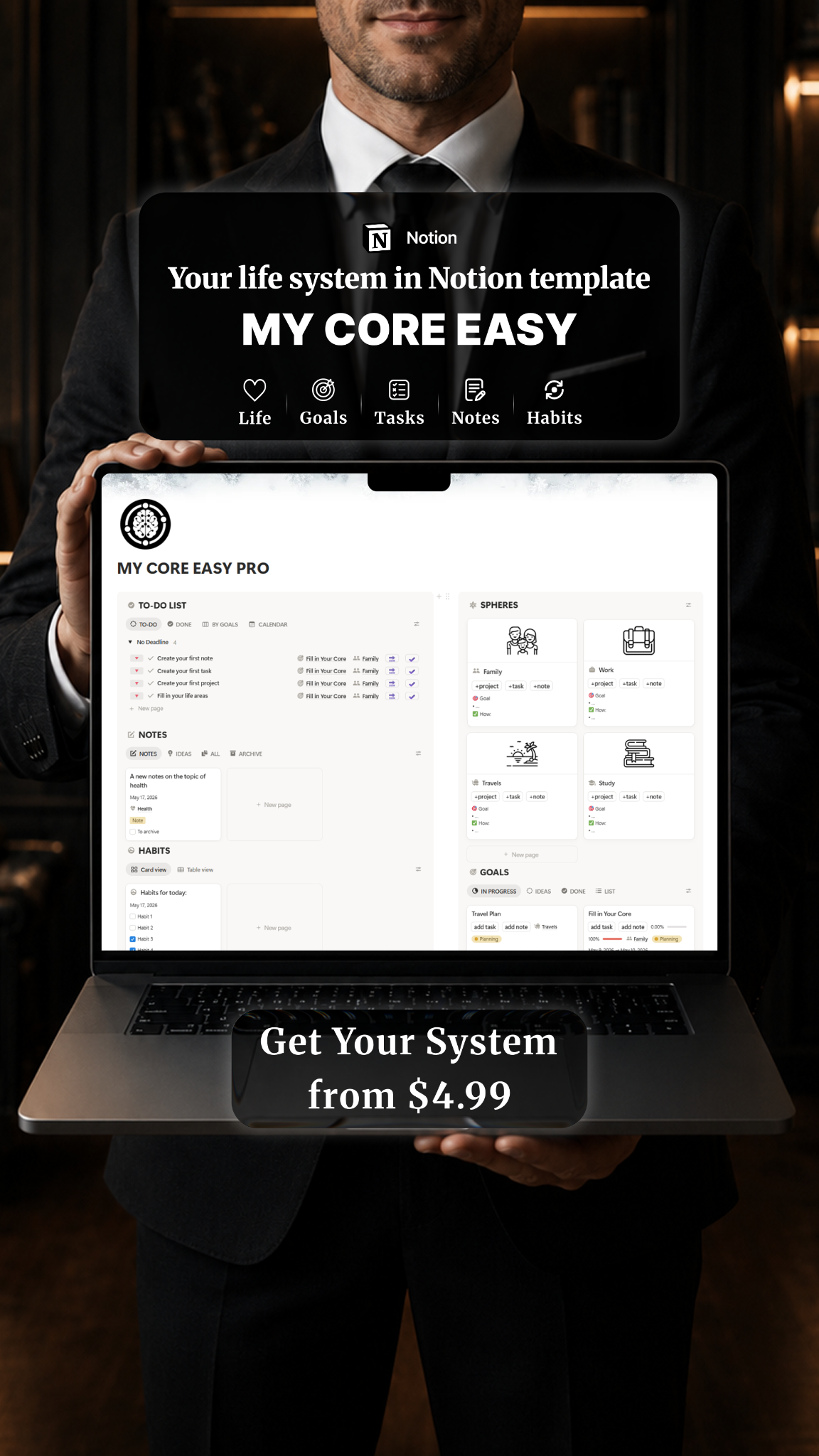 My Core - Notion Templates Facebook ad: My Core Easy Notion Template - Get Your Life System from…