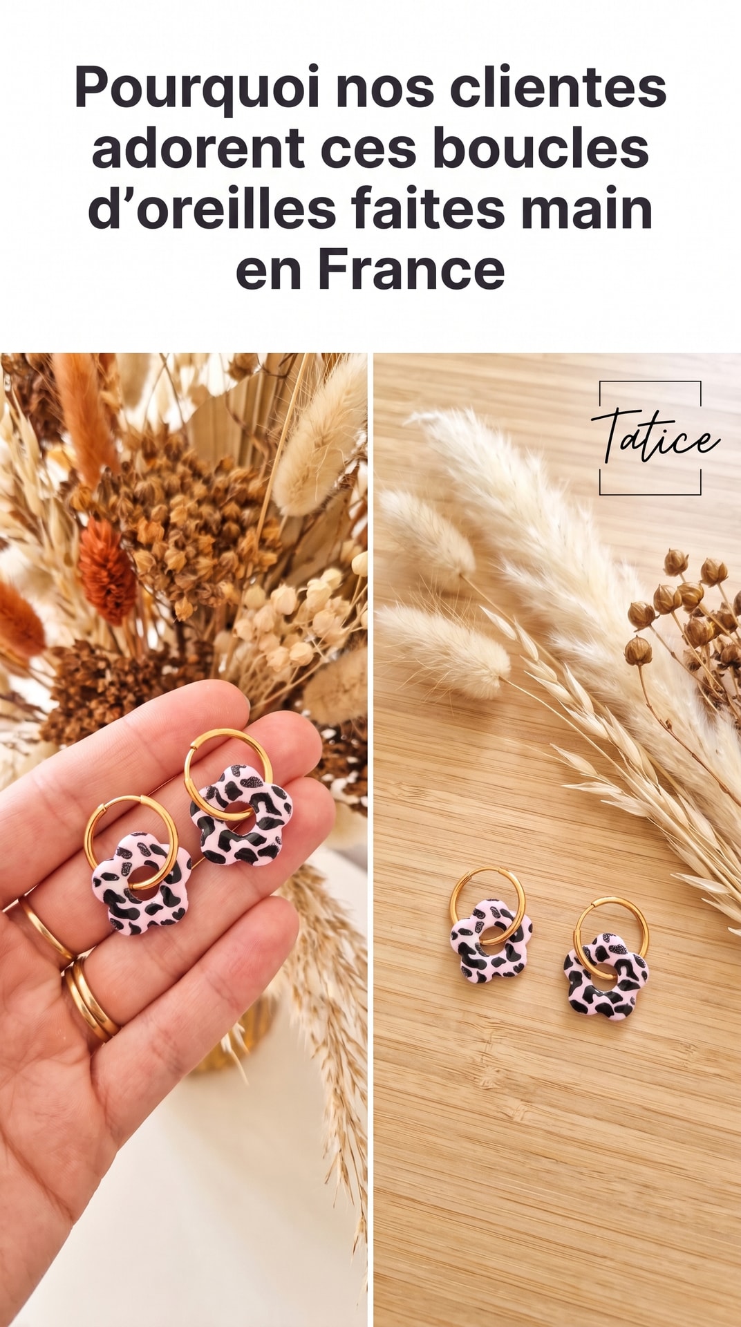 Atelier Tatice Facebook ad: Boucles d'oreilles 100% faites main