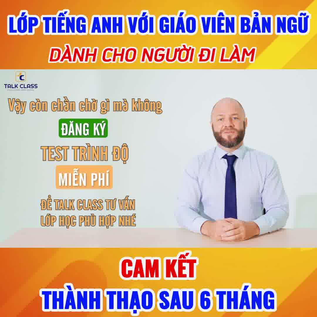 Talk Class Facebook ad: Đăng Ký Làm Bài Test Miễn Phí