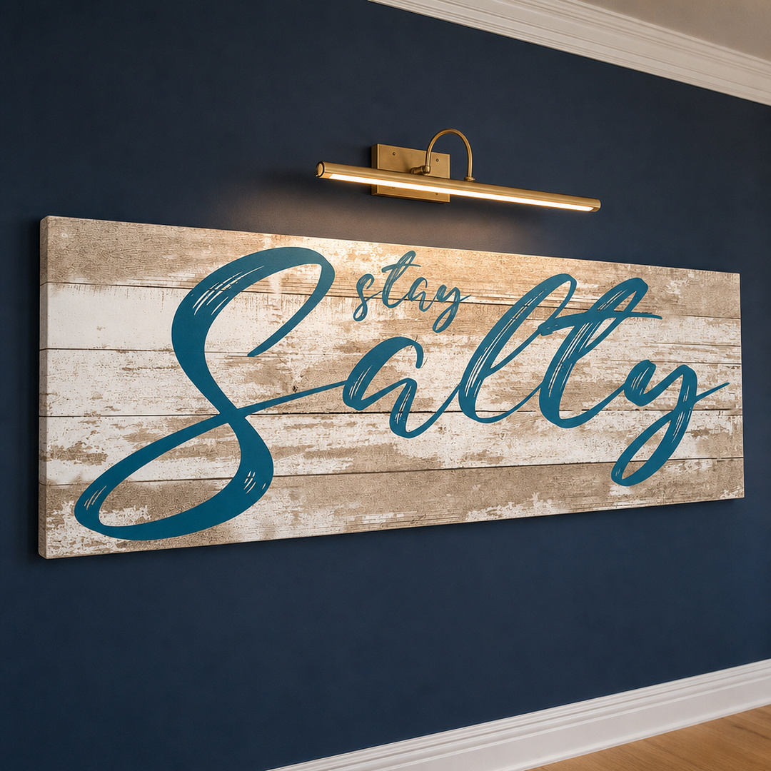 Tailored Canvases - Personalized Art Facebook ad: Stay Salty Coastal Sign II | Made in the USA | Ships Fast