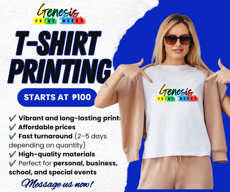 Genesis Print Works Facebook ad: T-SHIRT PRINTING