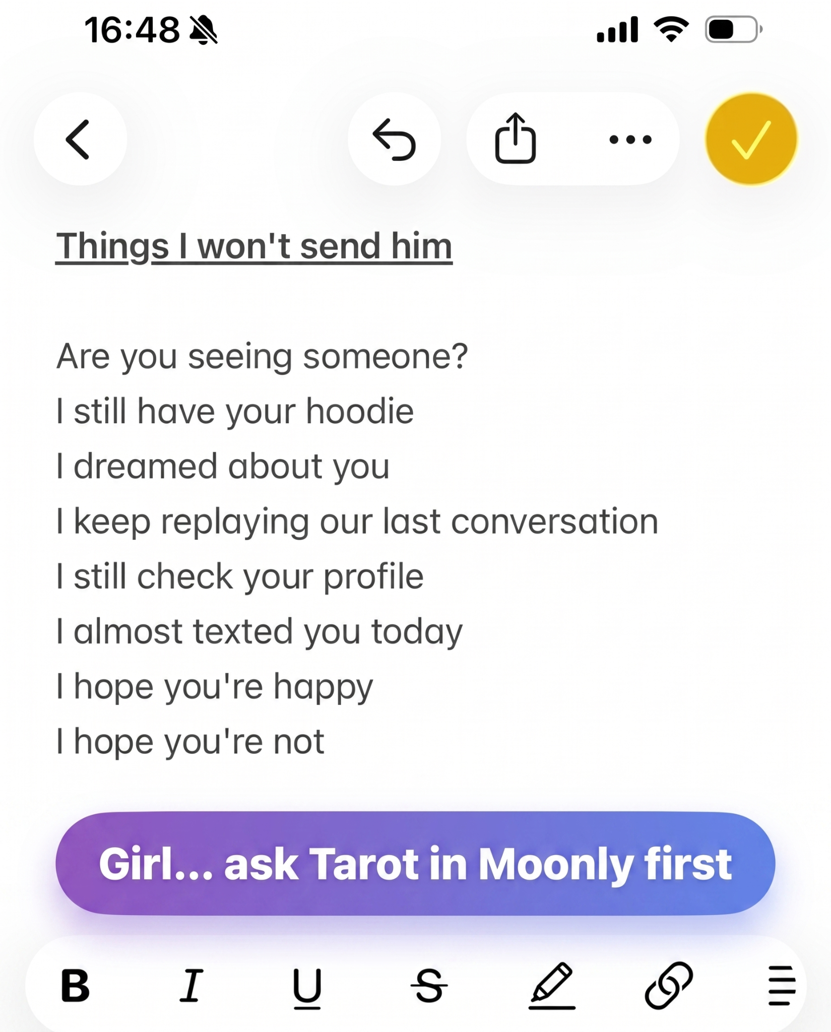 Moonly Facebook ad