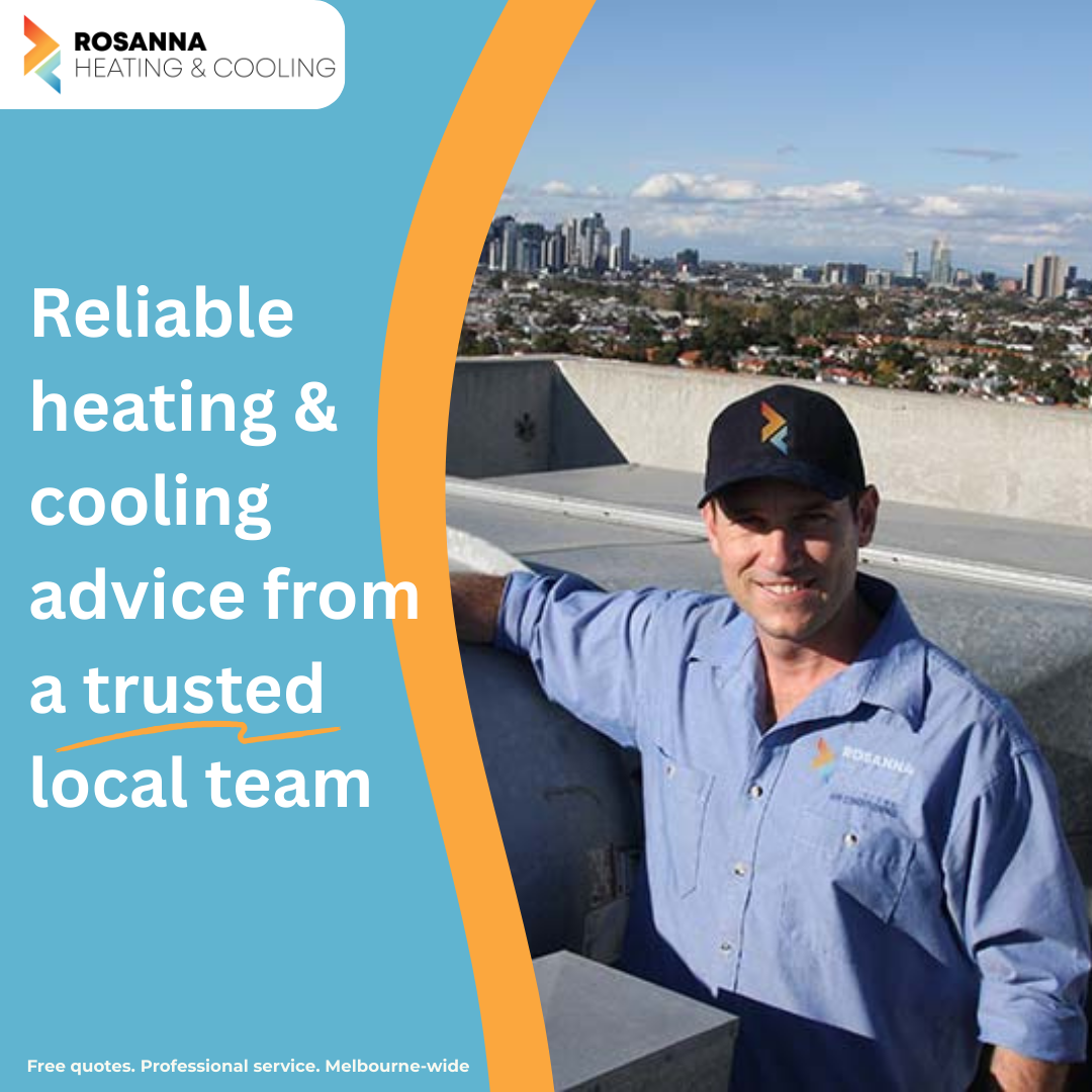 Rosanna Heating and Cooling & WHM Air Facebook ad: Reliable Heating & Cooling Experts