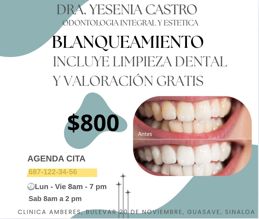 Dr. Yesenia Castro Facebook ad: Nos ponemos a tus ordenes para tratamientos dentales…
