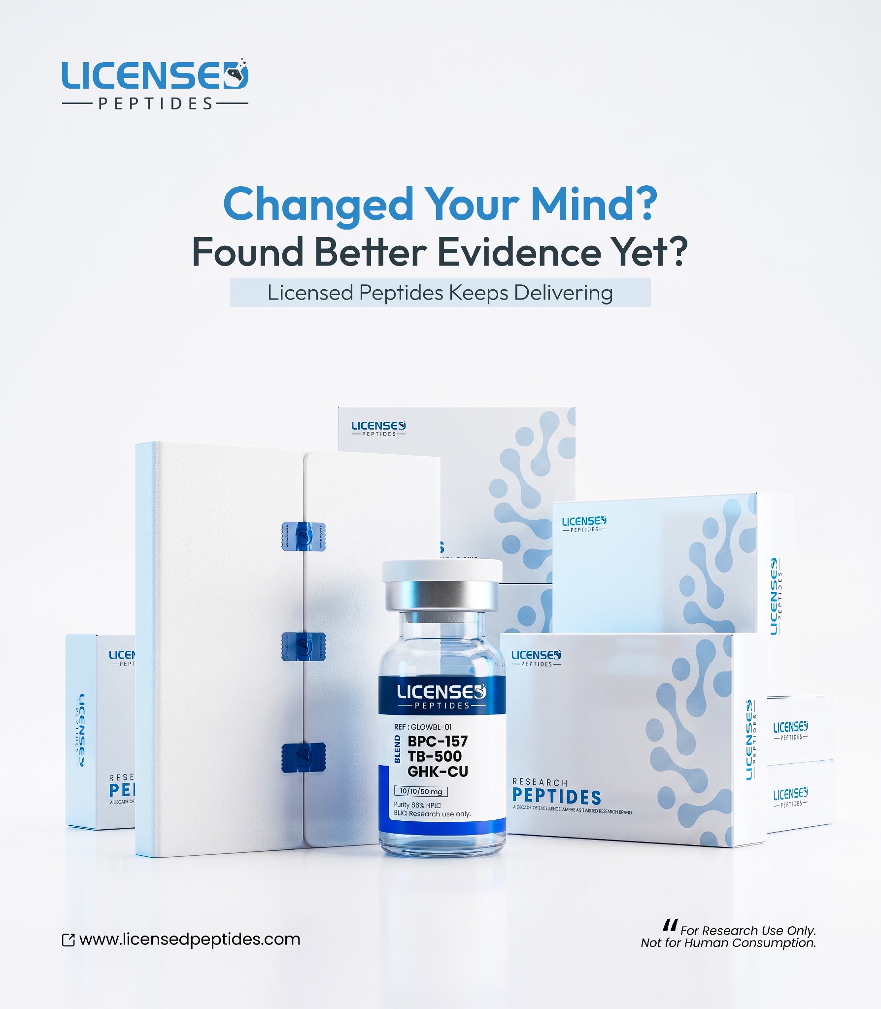 LicensedPeptides.com Facebook ad