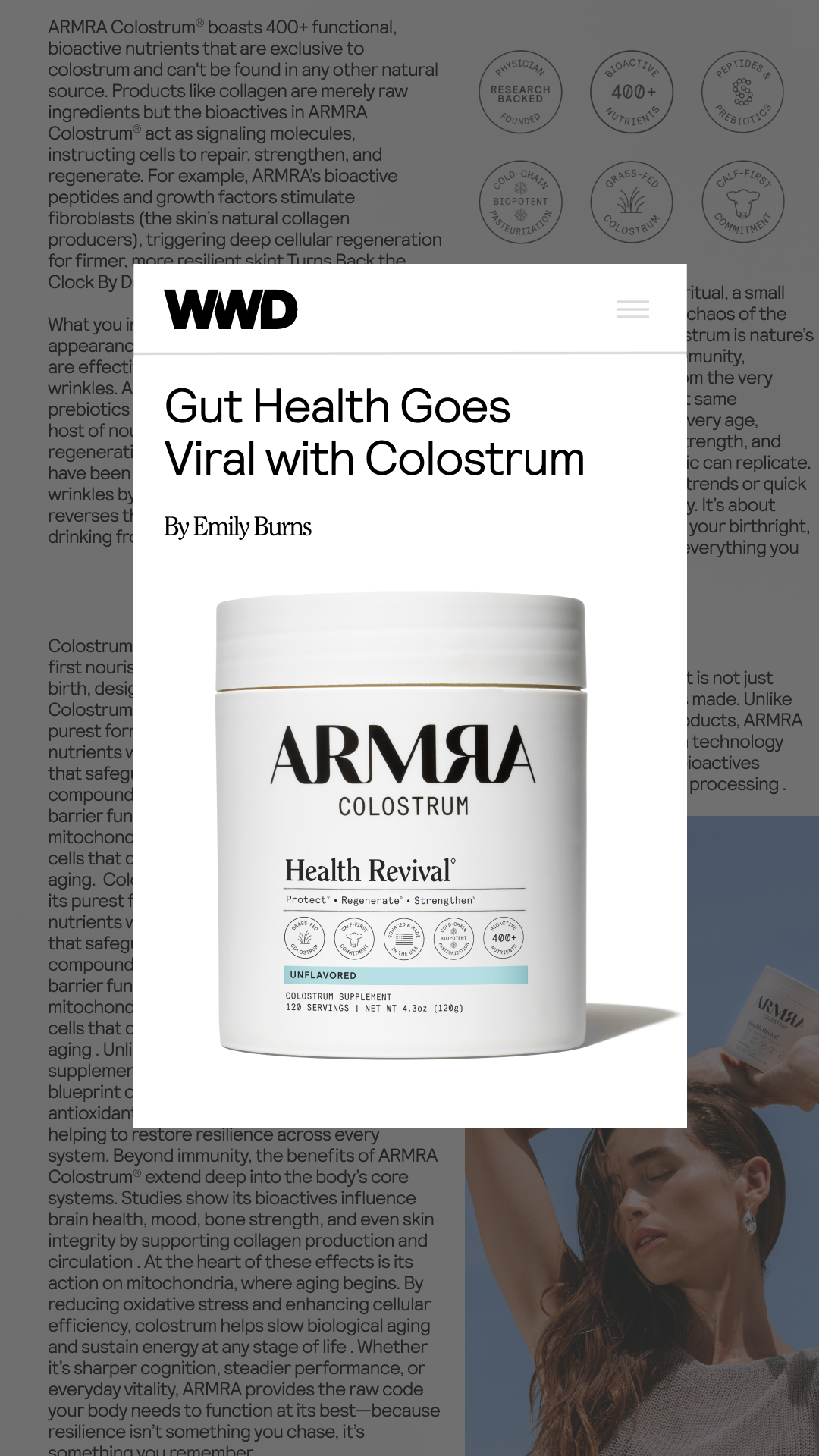 ARMRA Facebook ad