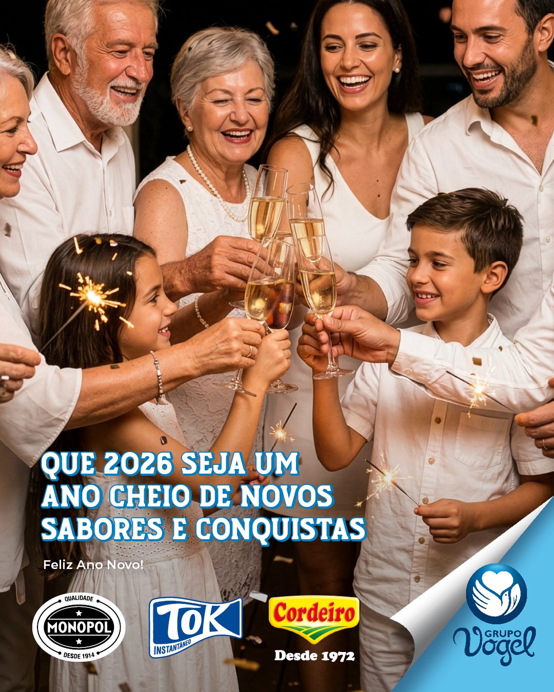Grupo Vogel Alimentos Facebook ad: Quando a gente brinda a chegada de um…