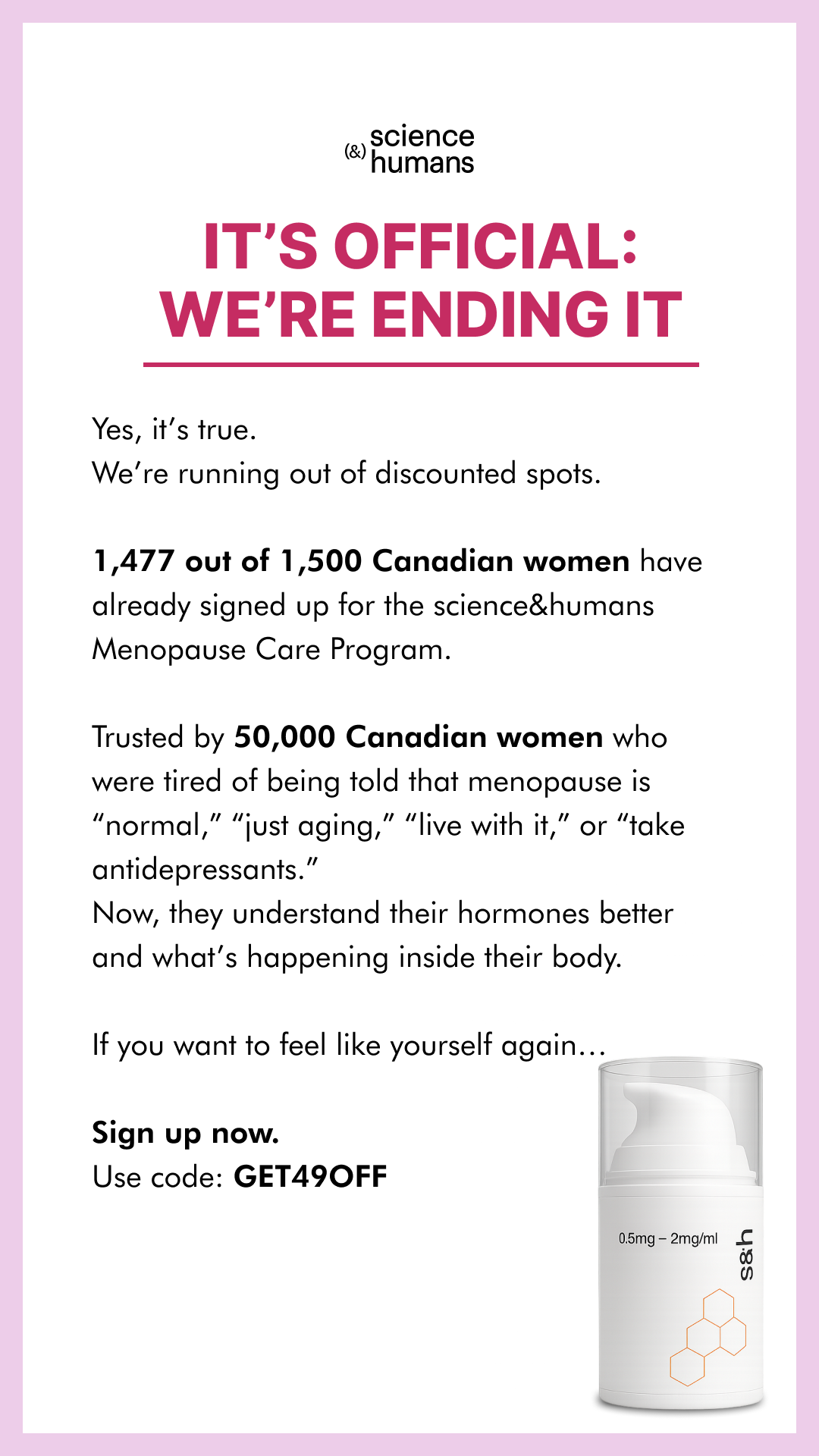 Science&Humans Facebook ad