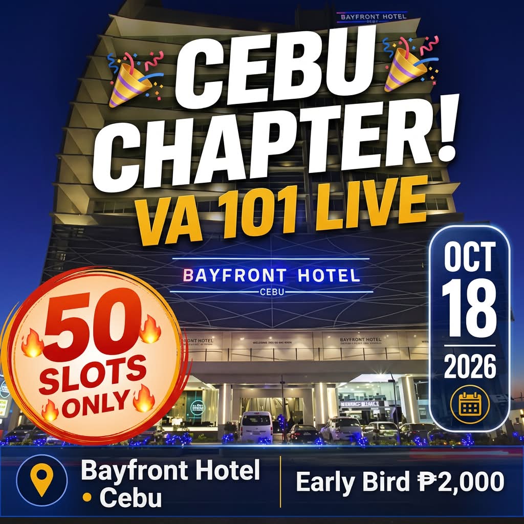 Your VA Buddy Facebook ad: Cebu Chapter! VA 101 Live, Face-to-Face Class (October…