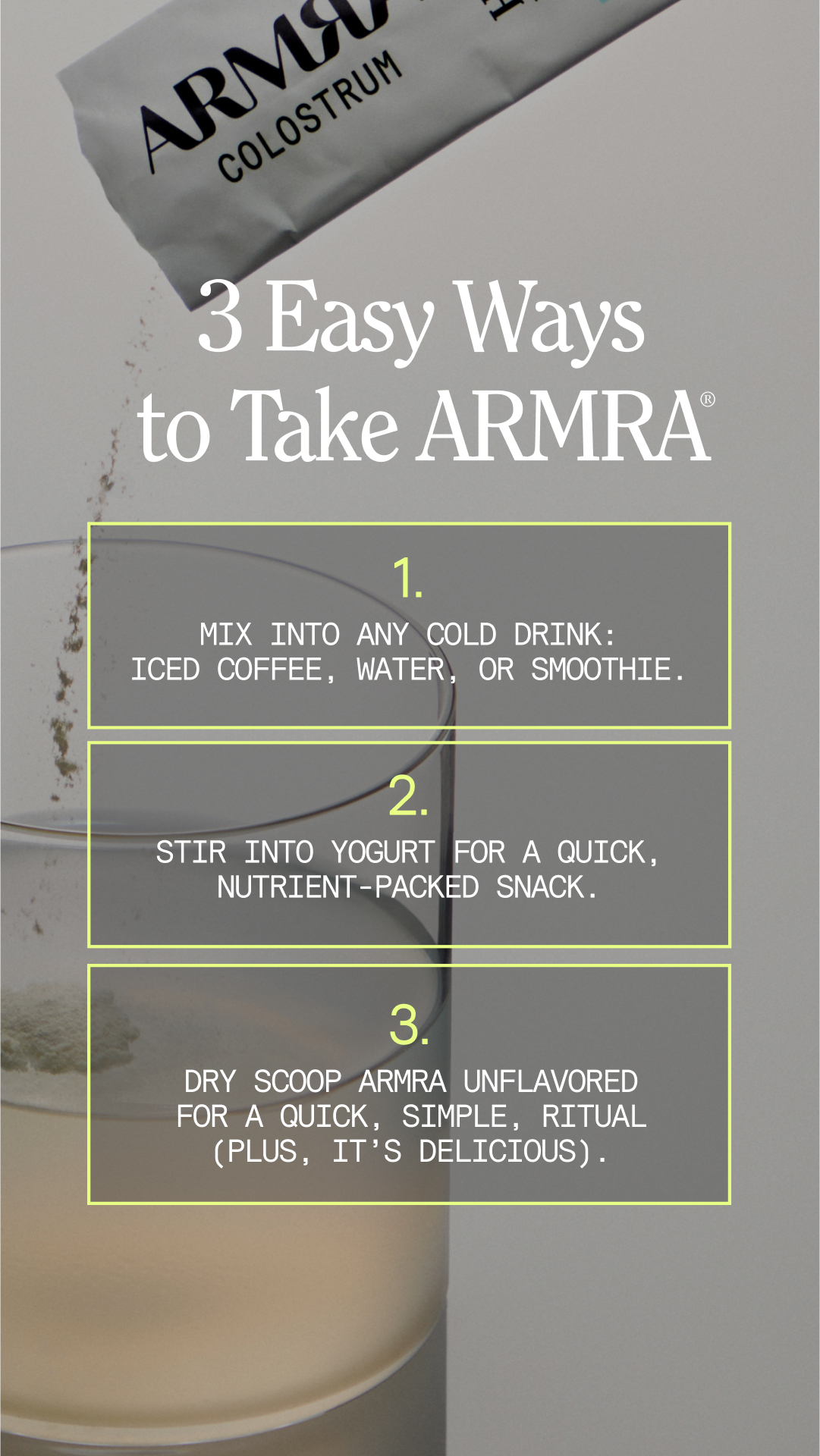 ARMRA Facebook ad