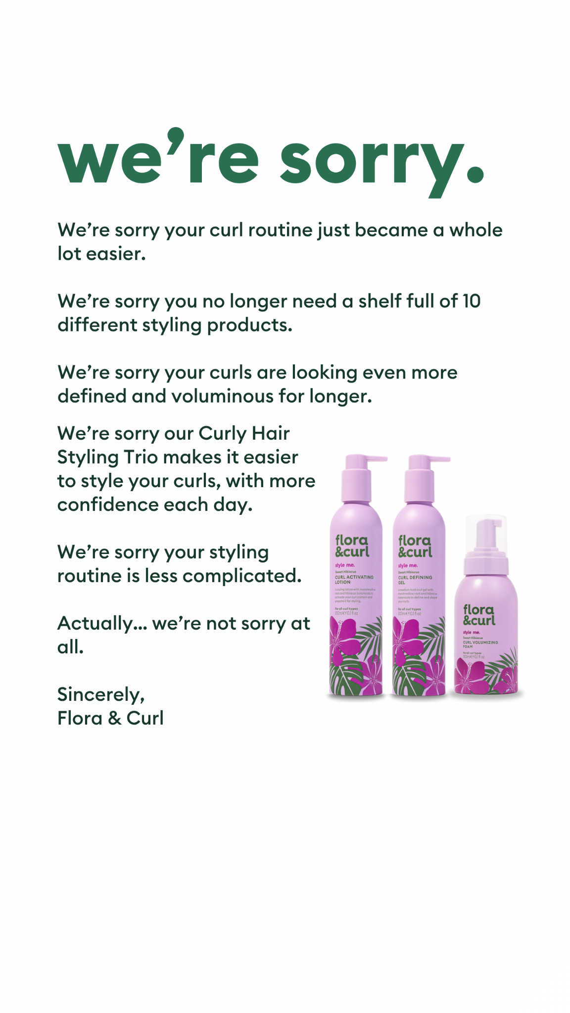 Flora & Curl Haircare Facebook ad
