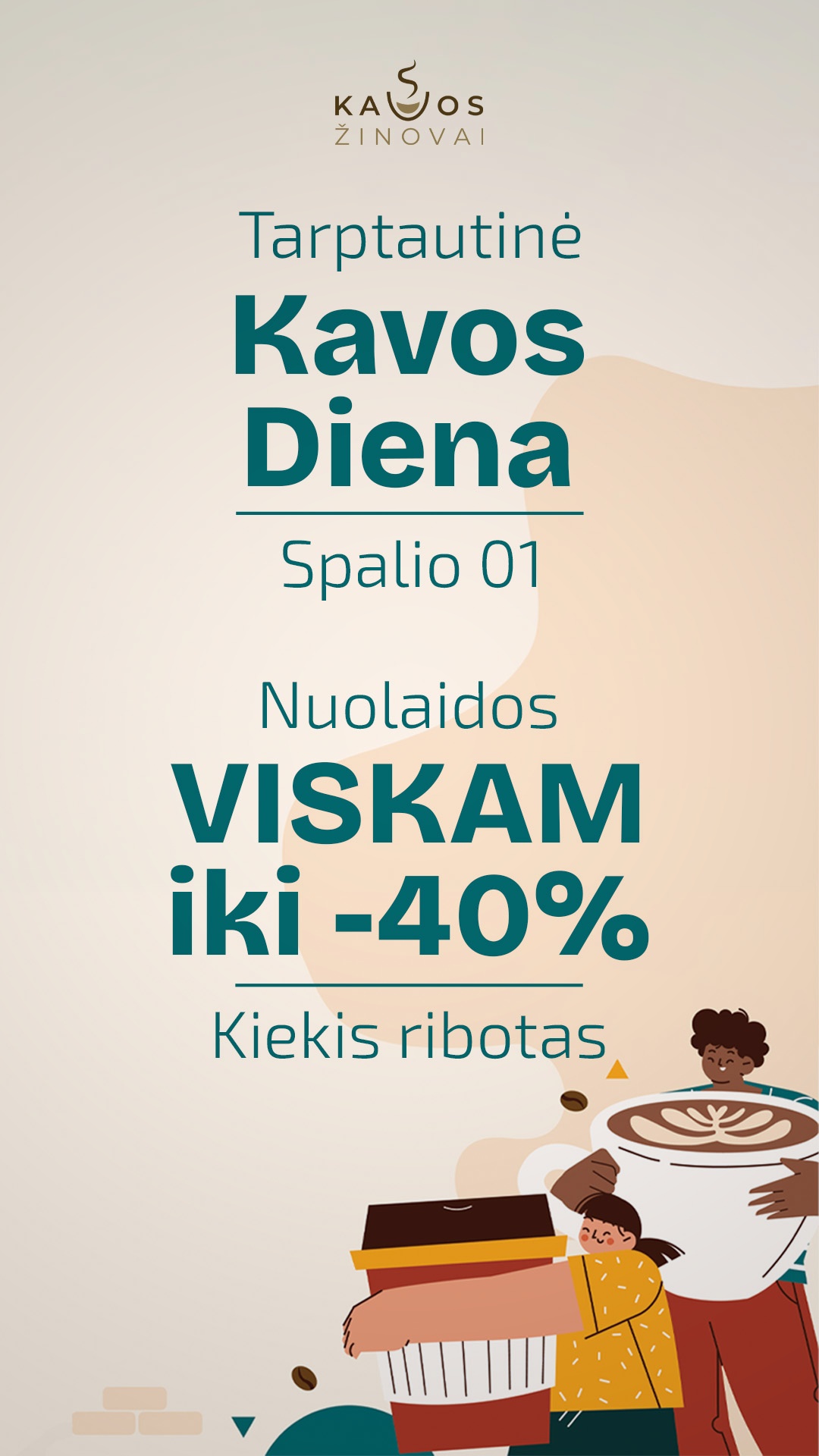 Kavos Žinovai Facebook ad: Iki -40 % visam asortimentui