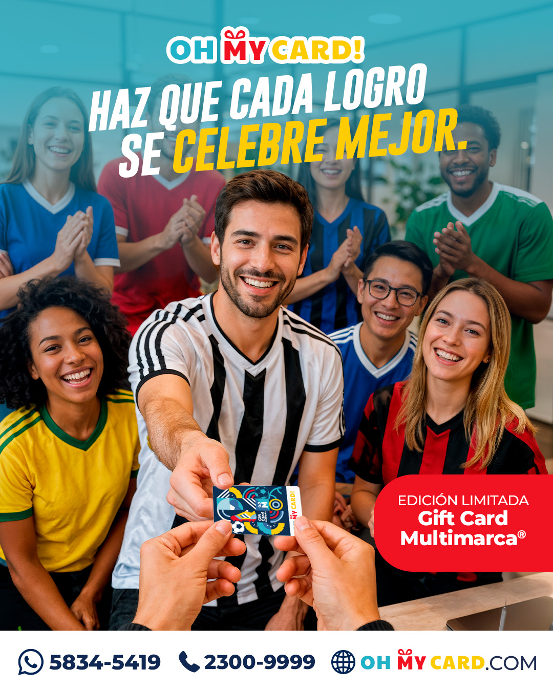 Oh My Card Facebook ad: Incentiva con Gift Cards.