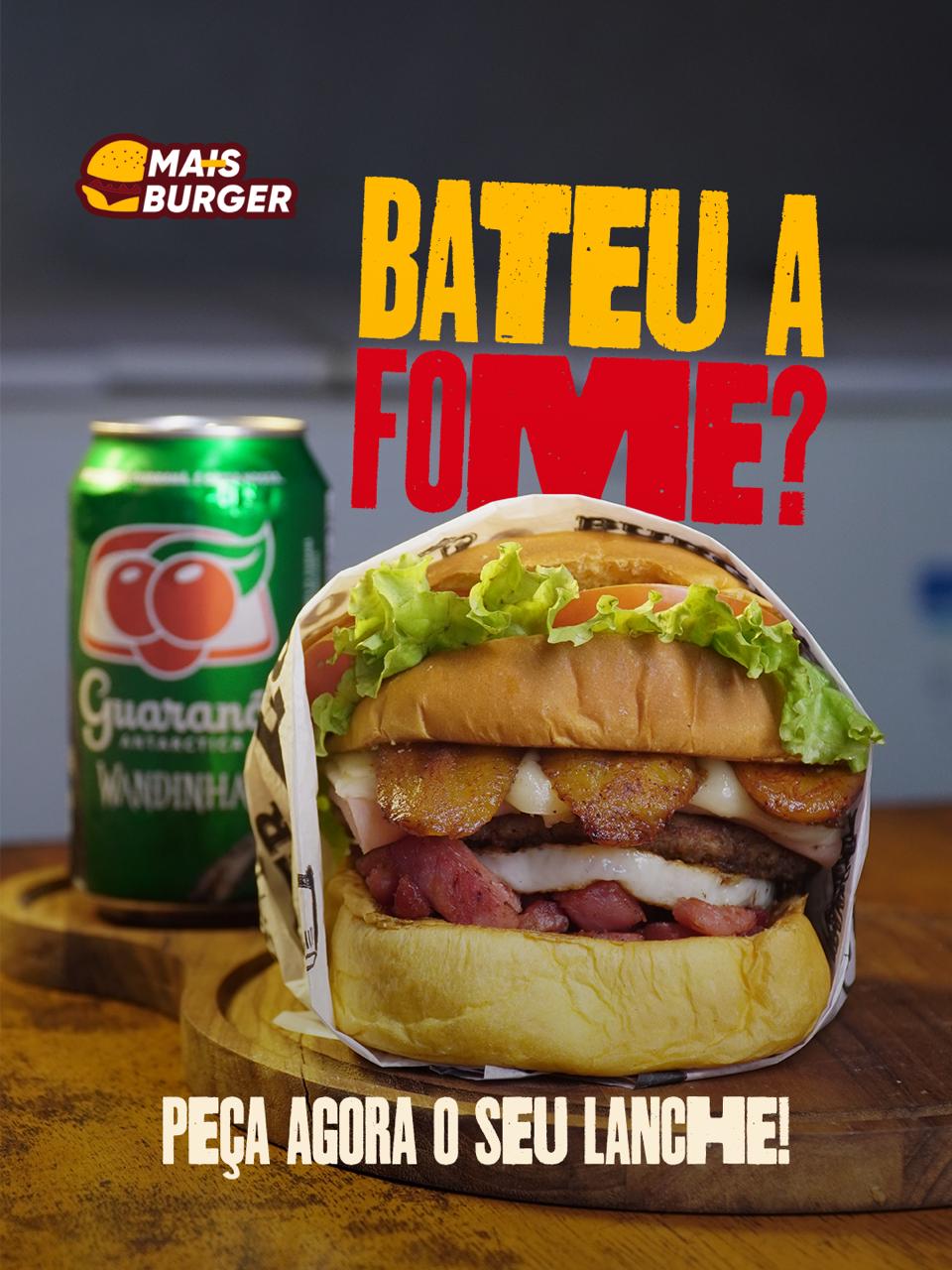 Mais Burger Linhares Facebook ad: ALÔ, LINHARES! A FOME BATEU?