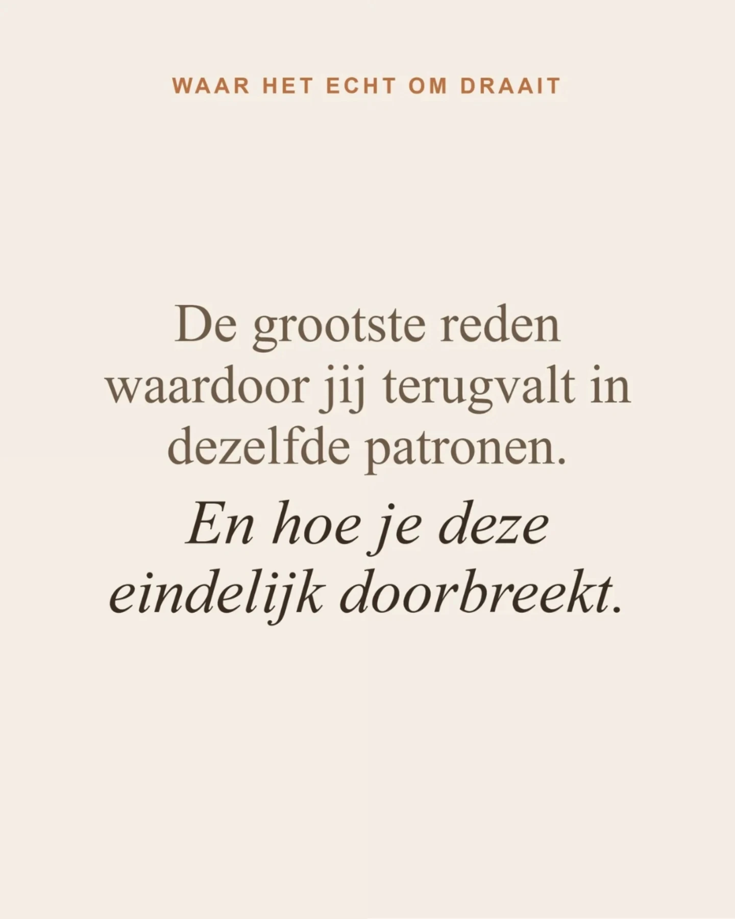 sannedebruin.opstellingen Facebook ad: Je weet vaak allang wat je anders zou…