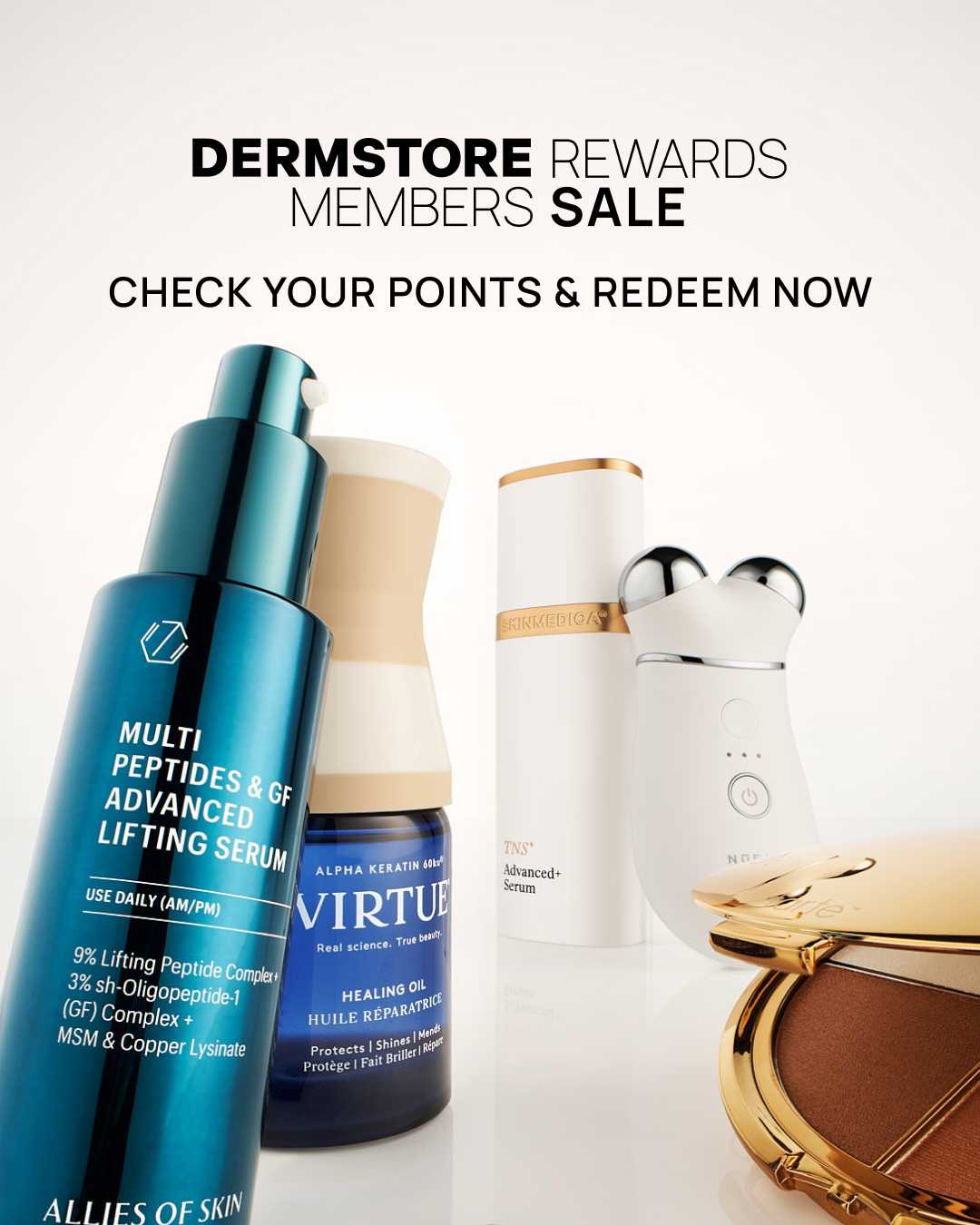Dermstore Facebook ad: Shop. Earn. Save. Repeat.