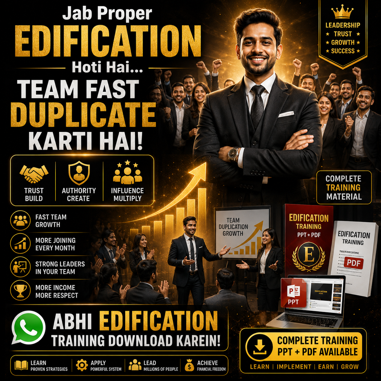 Network Marketing Hindi VIP Community Facebook ad: Download EDIFICATION Training PPT Files