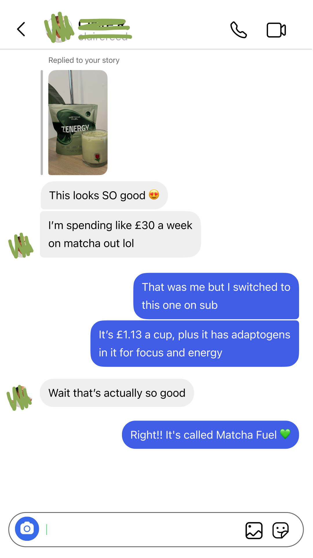 Matcha Fuel Facebook ad