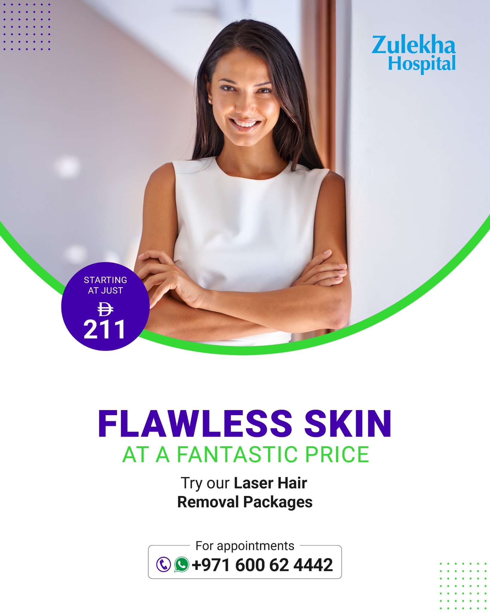 Zulekha Hospital Facebook ad: Expert Dermatology & Aesthetic Care