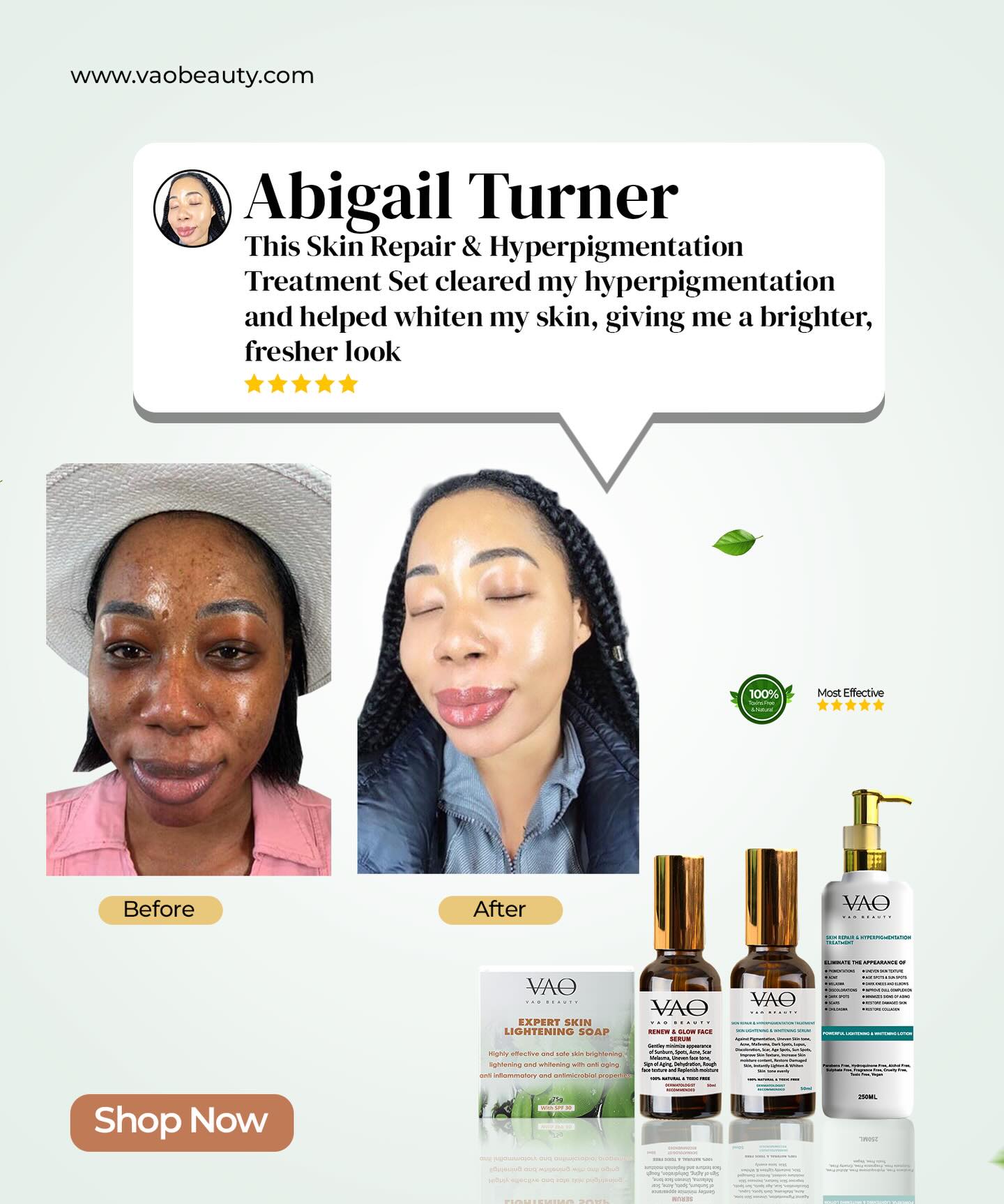 vaobeautyofficial Facebook ad: Works in Harmony not just to lightening but…