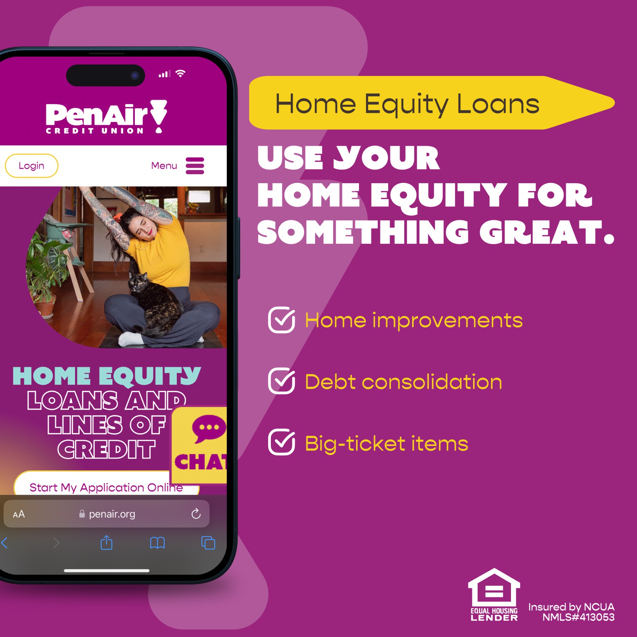 PenAir Credit Union Facebook ad from Oct 22, 2025