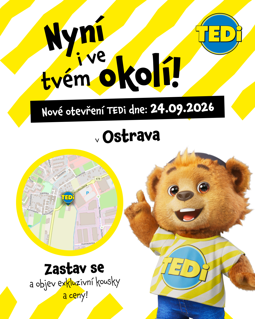 TEDi Česko Facebook ad: 724 00 Ostrava, Prodloužená