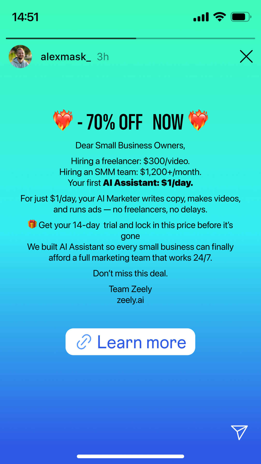 Zeely Facebook ad