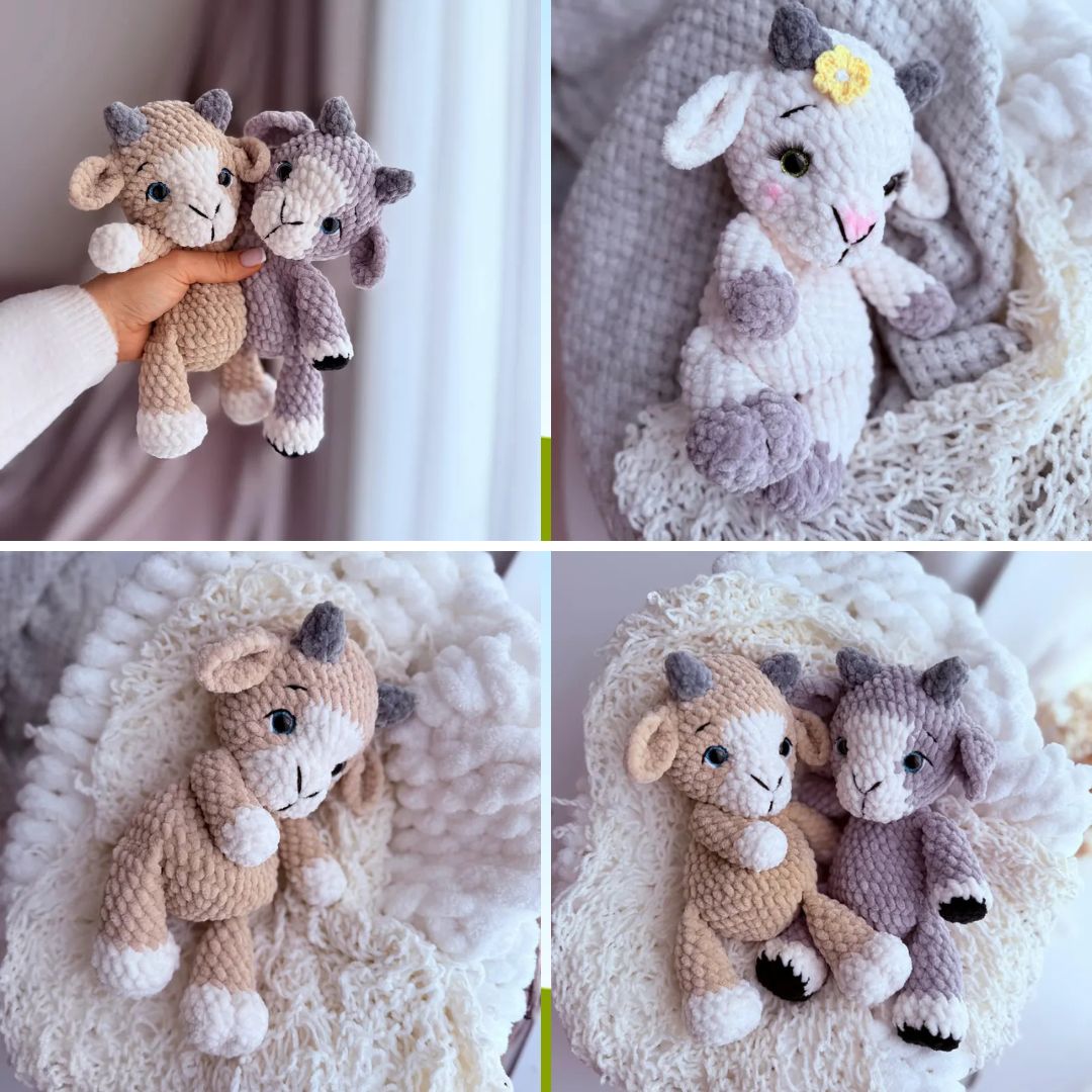 Handycraft Facebook ad: Goat Amigurumi Crochet Lovey Pattern