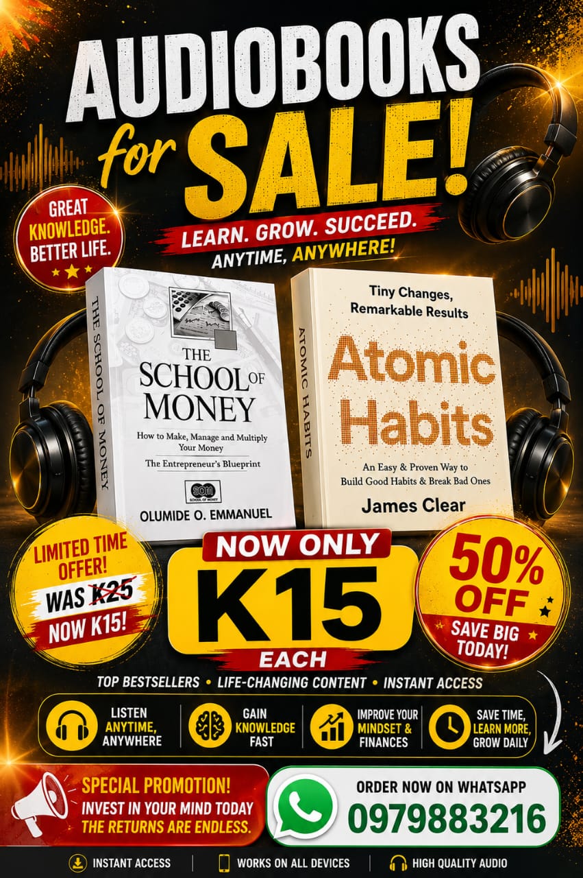 Alidata Academy - 2.0 Facebook ad: AUDIOBOOKS FOR SALE AT ONLY K15 PER COPY…