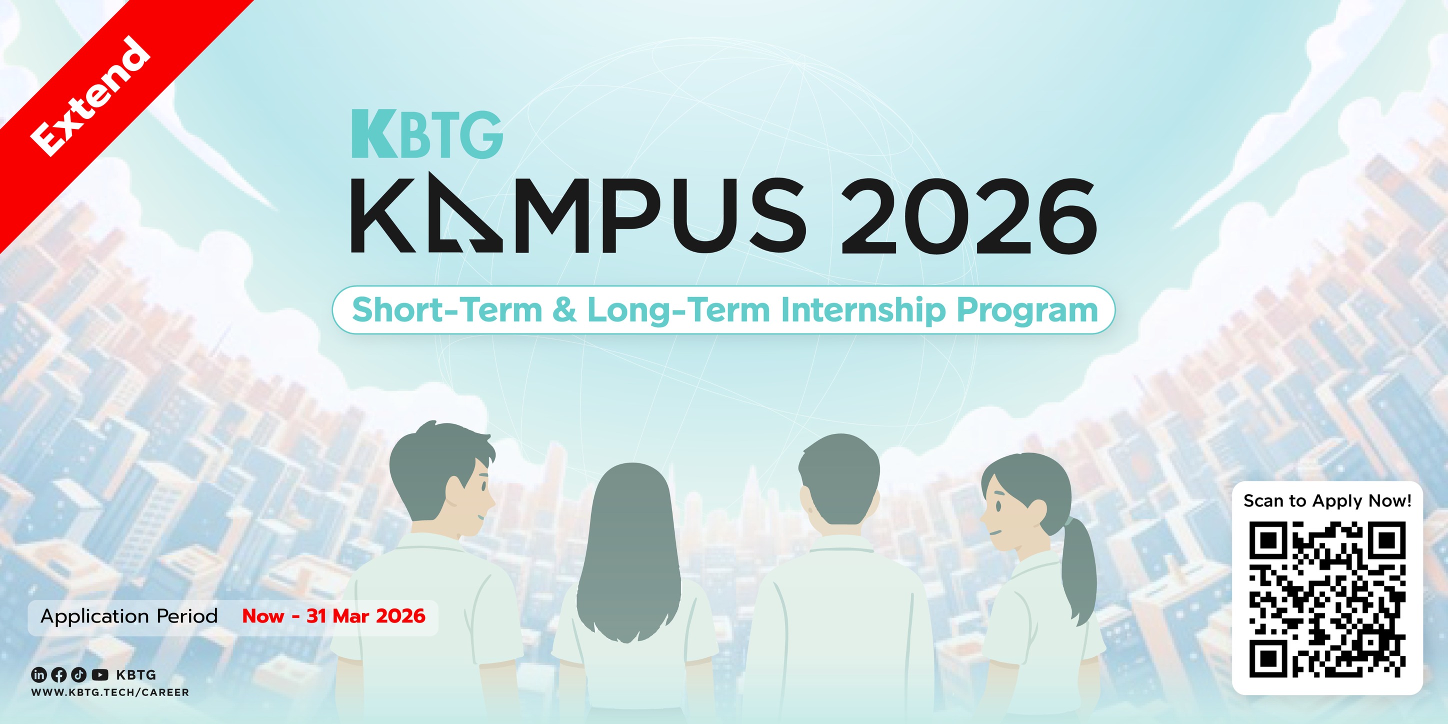 KBTG Facebook ad: ข่าวดี KBTG Kampus 2026 ขยายเวลารับสมัครฝึกงานถึงสิ้นเดือนม…