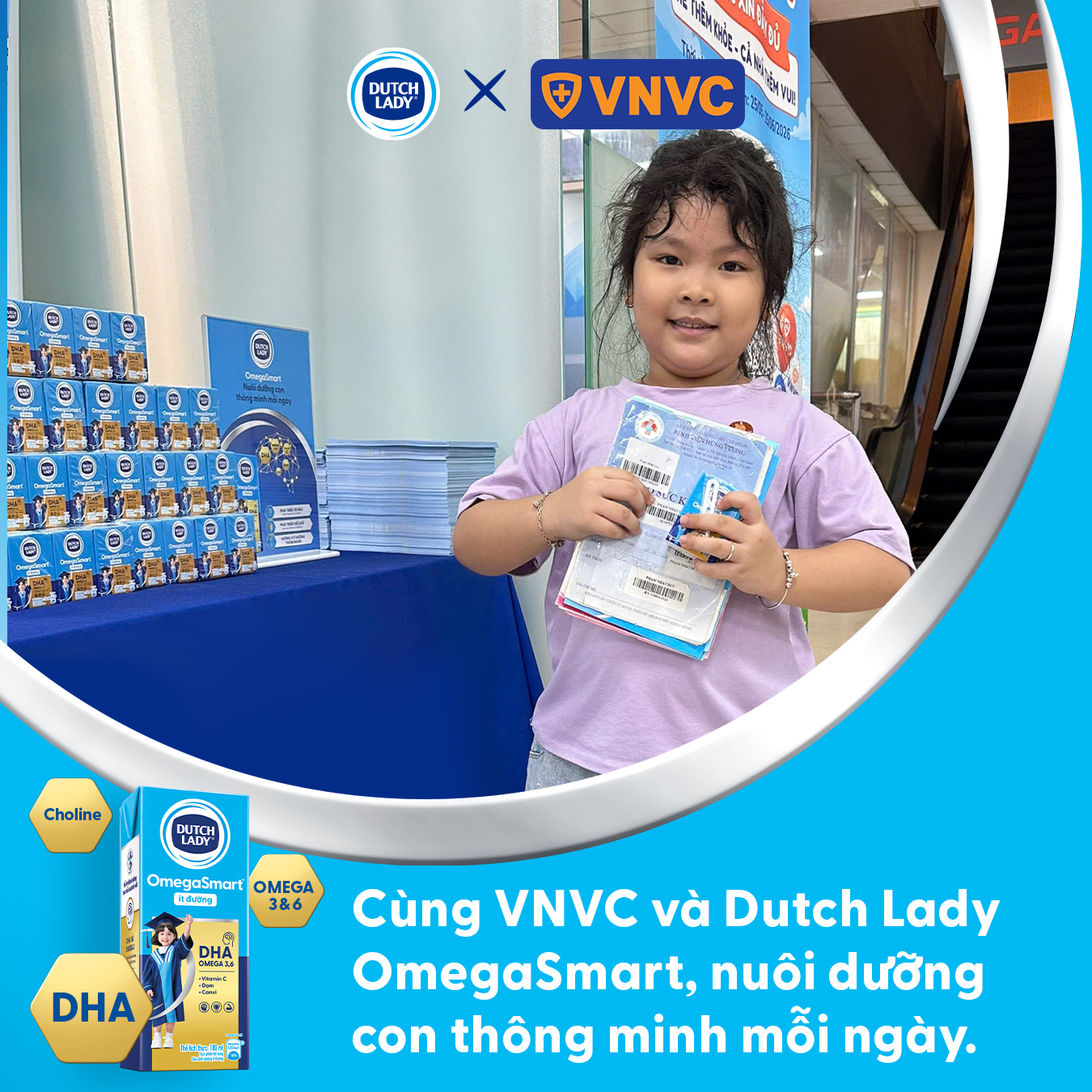 Dutch Lady Vietnam Facebook ad: DUTCH LADY OMEGASMART BẮT TAY VNVC - VÌ…
