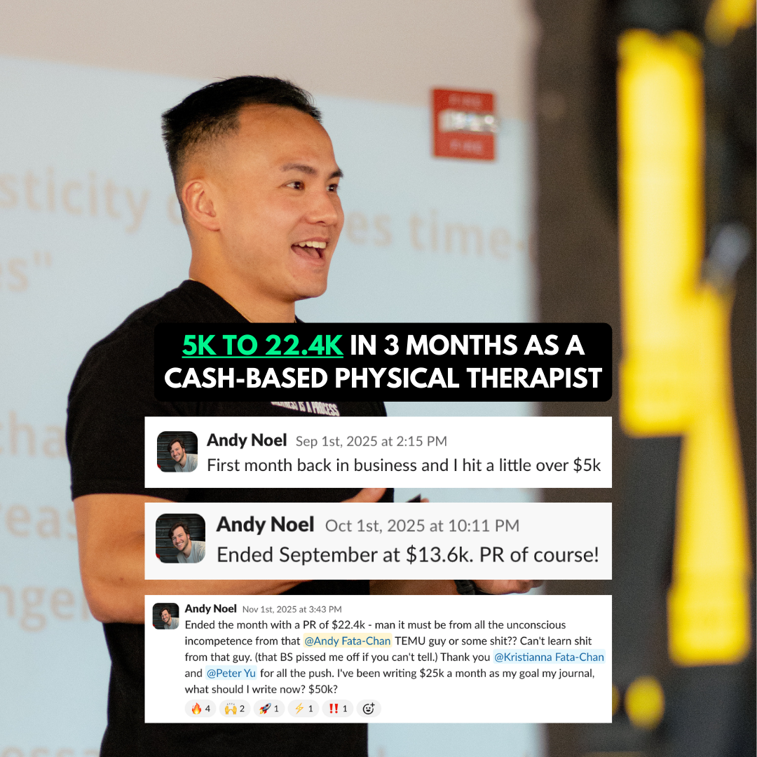 Dr. Andy Fata-Chan, PT, DPT Facebook ad: Physical Therapists: Scale to 50K-100K+ Months