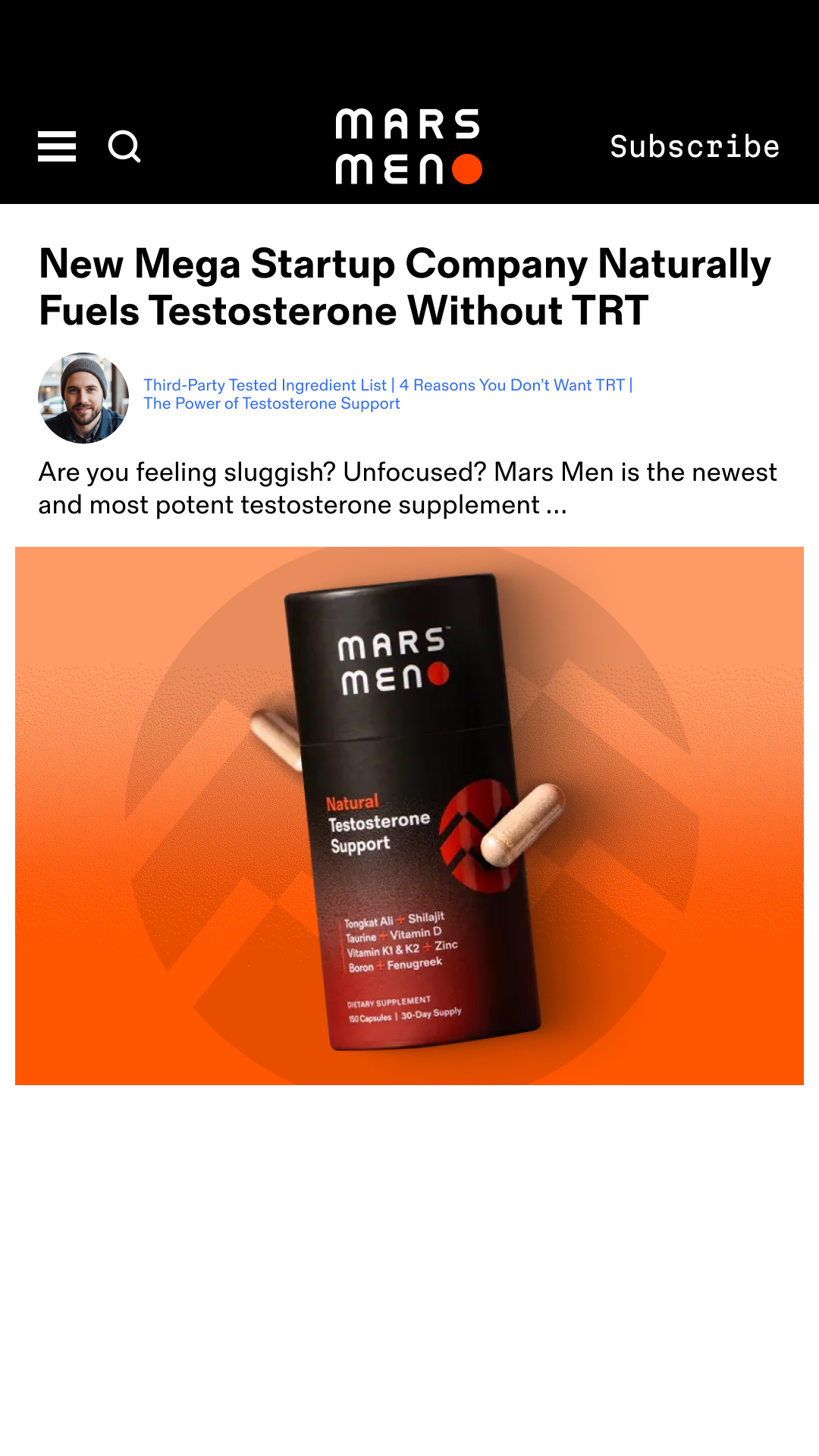 Mars Men Facebook ad