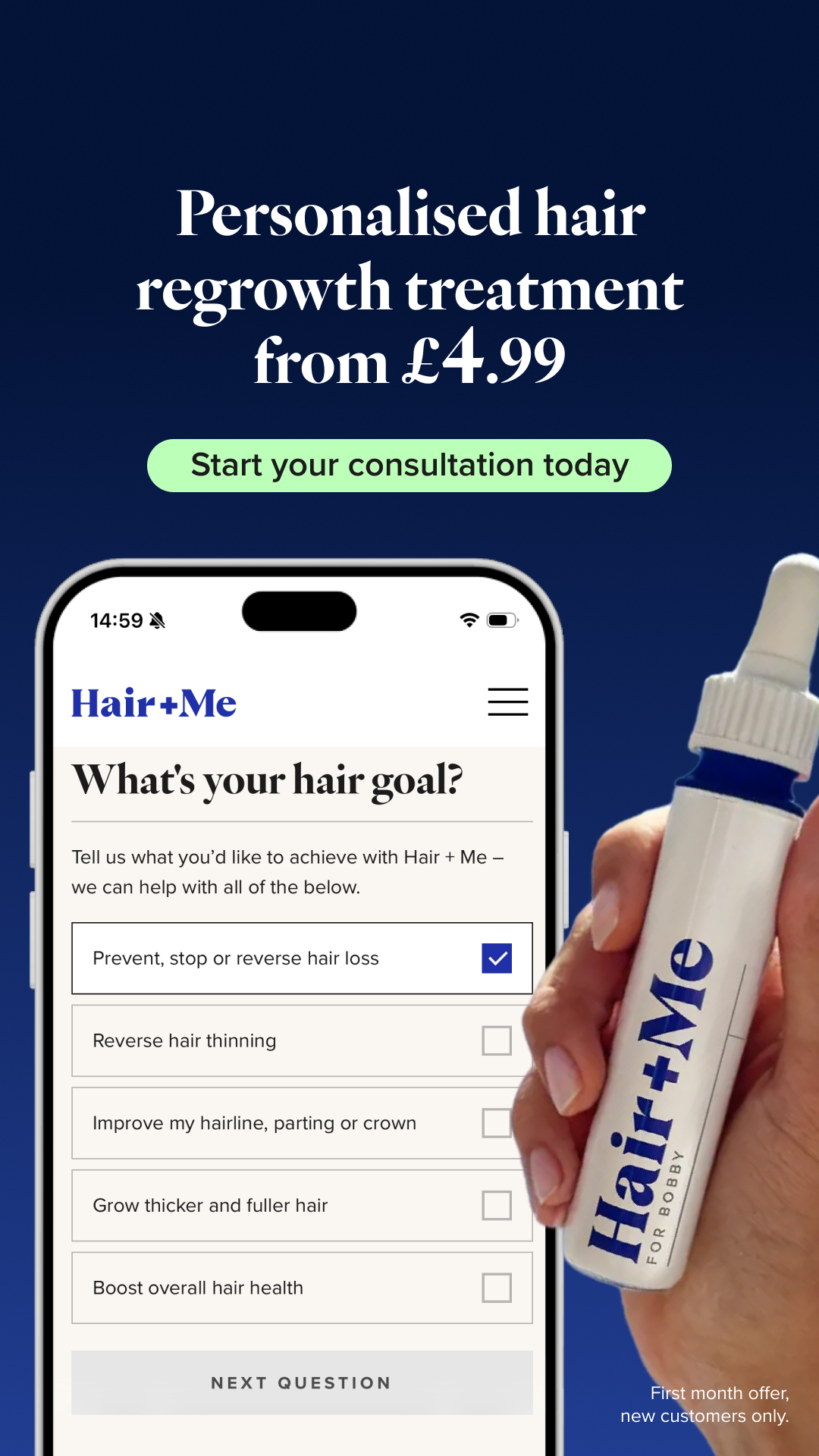 Hair + Me Facebook ad