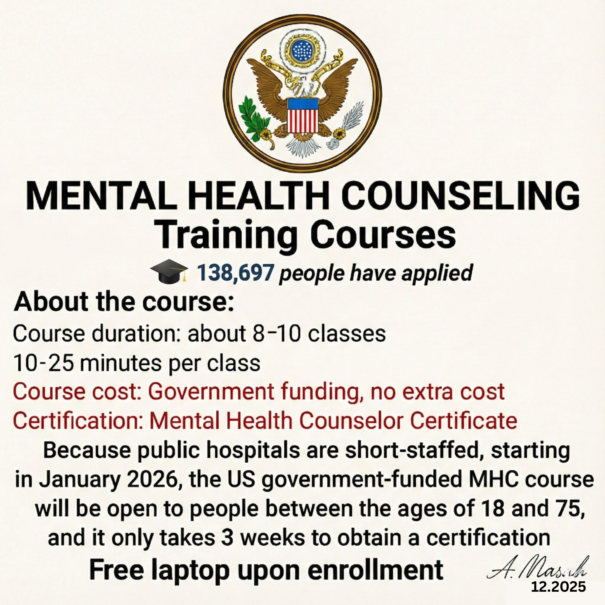 Pocket Local Facebook ad: Online Mental Health Counseling Courses