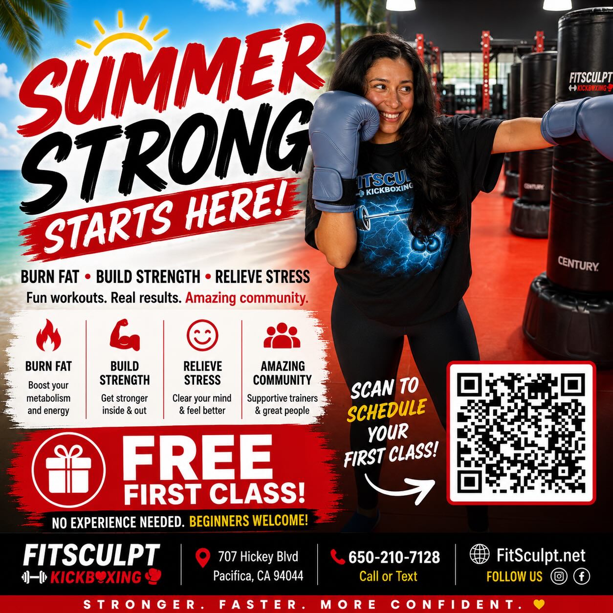 FitSculpt Kickboxing - Pacifica, CA Facebook ad: SUMMER STRONG STARTS HERE!