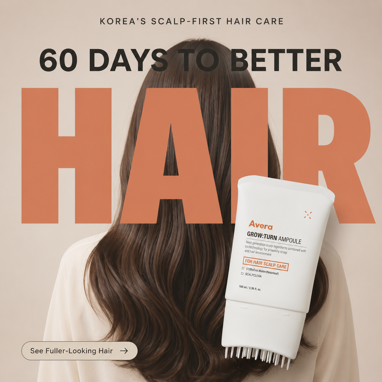Avera Facebook ad: Korea's #1 Hair Growth Serum