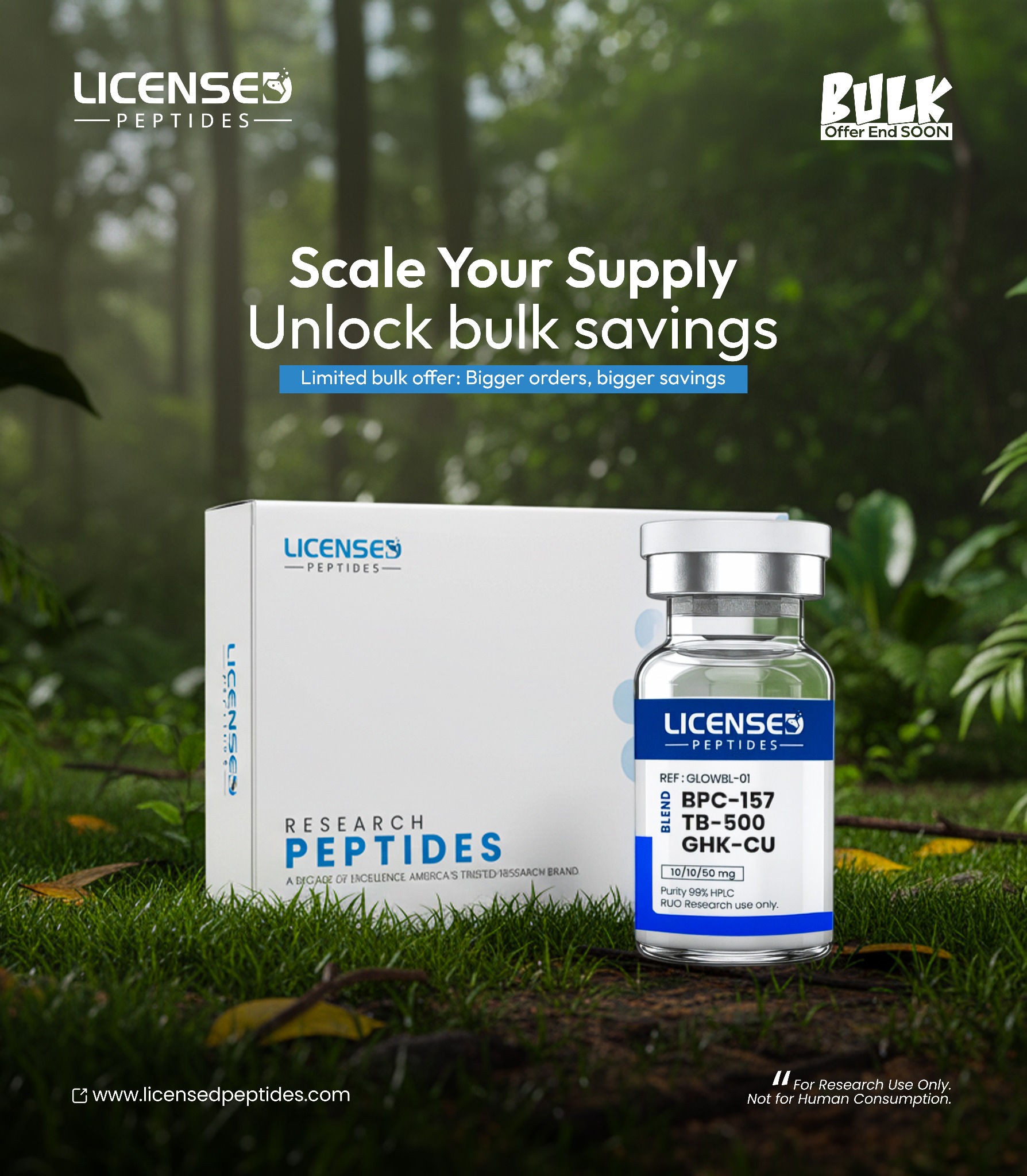 LicensedPeptides.com Facebook ad