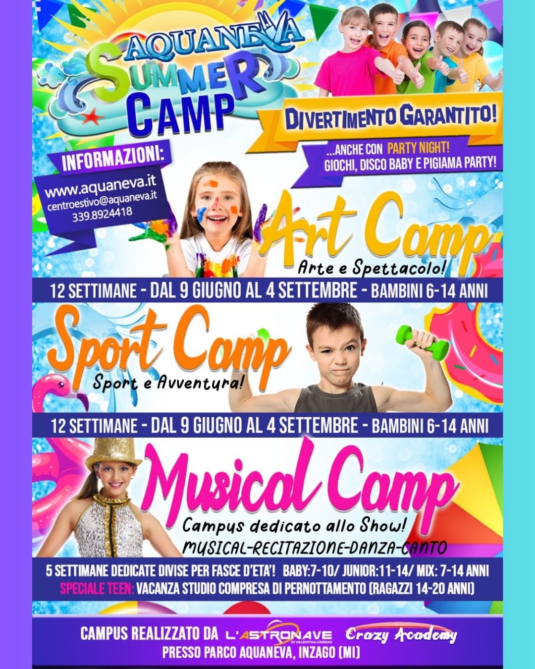Aquaneva Inzago Facebook ad: Summer Camp 2026
