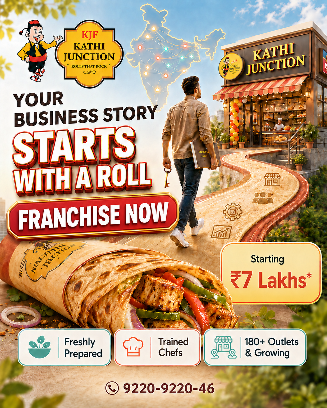 Kathi Junction Facebook ad: Start a Kathi Junction Franchise
