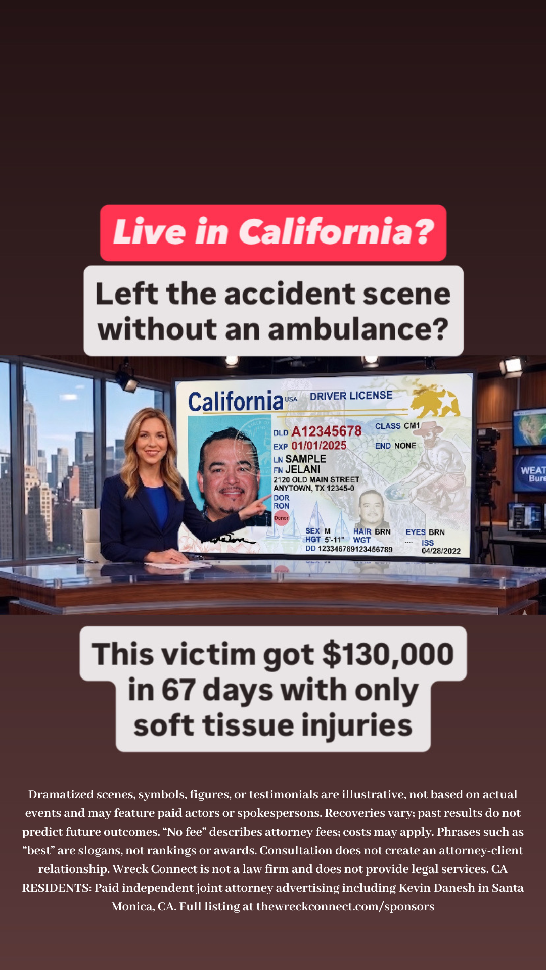 Car Accident Compensation Facebook ad
