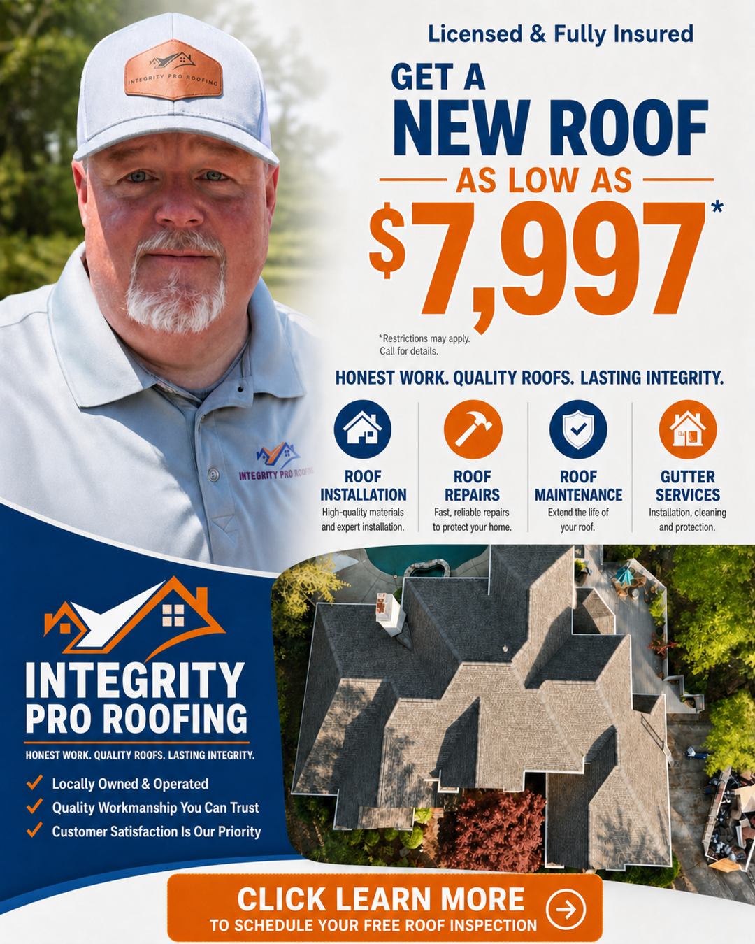 Integrity Pro Roofing Facebook ad