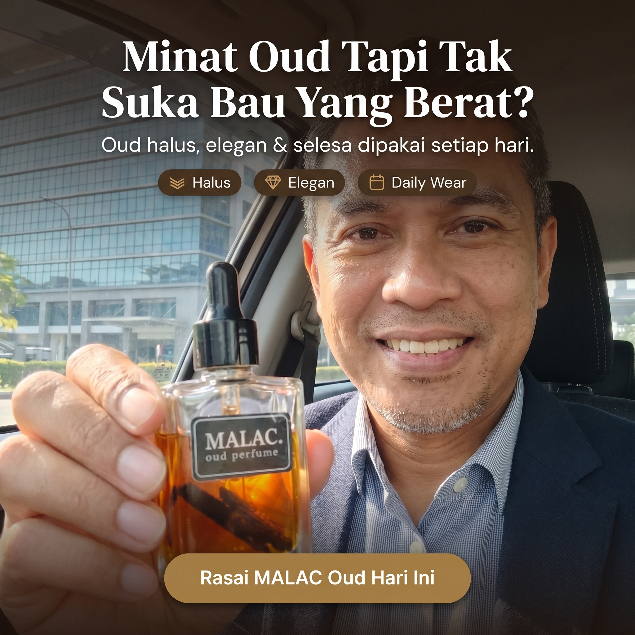 Malac Oud Perfume Facebook ad: Rasai MALAC Oud Hari Ini